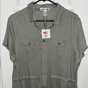 Charlotte Russe Olive Green Shirt Dress